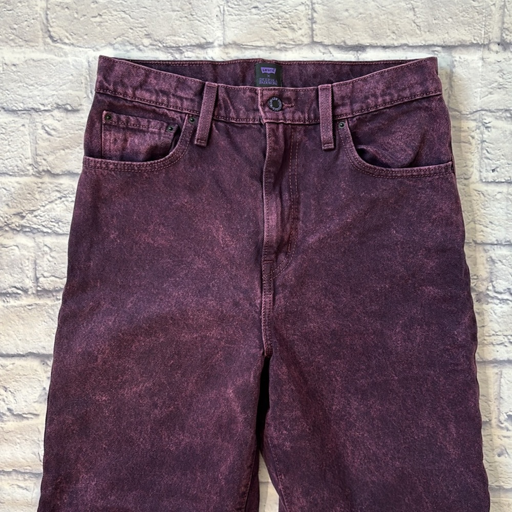 Levi’s X Deepika Padukone Straight Leg High Waisted Purple Denim Jeans Size 30 - Picture 4 of 16